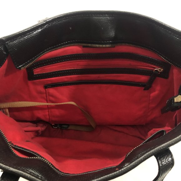 Dooney & Bourke Black Embossed Leather Tote Bag - Picture 8 of 11